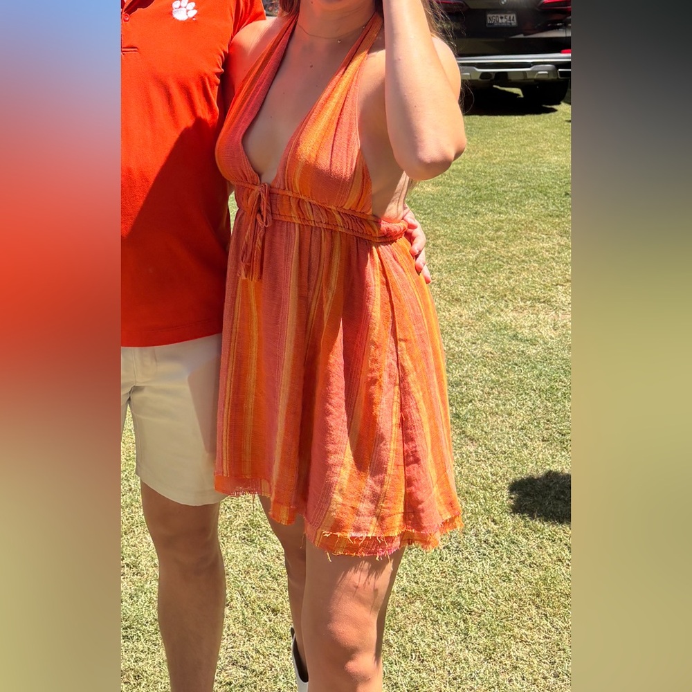 Urban Outfitters Orange Halter Dress